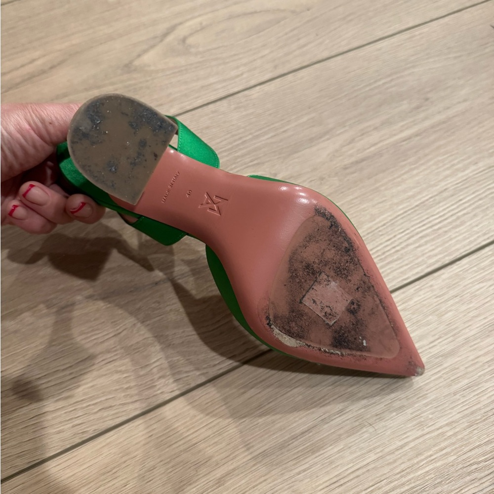 Amina Muaddi Green Heels